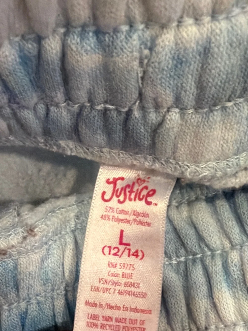 Justice Light Blue Tie-Dye Lounge Shorts